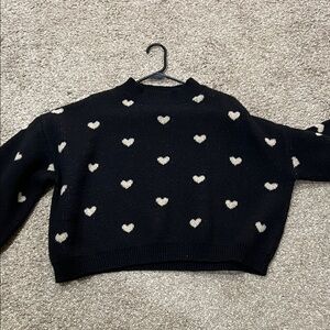 Black Heart Pattern Sweater